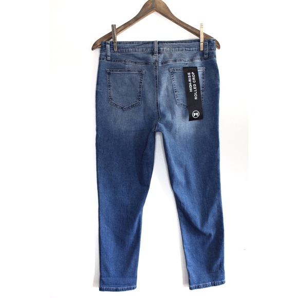 Ashley Mason High Rise Rolled Cropped Jeans 11 NWT - Picture 7 of 11